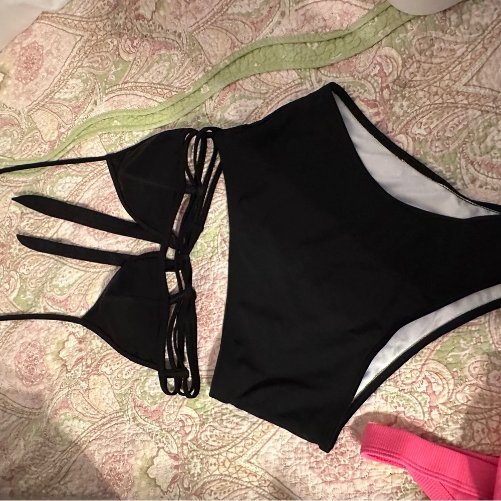 Black Strappy Bikini Set